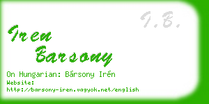 iren barsony business card